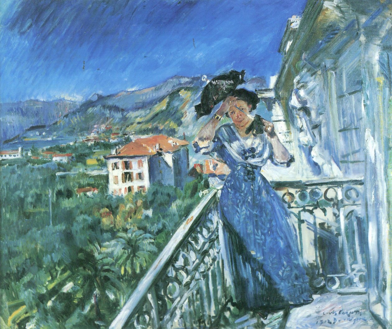  Balkonszene in Bordigheran av Lovis Corinth