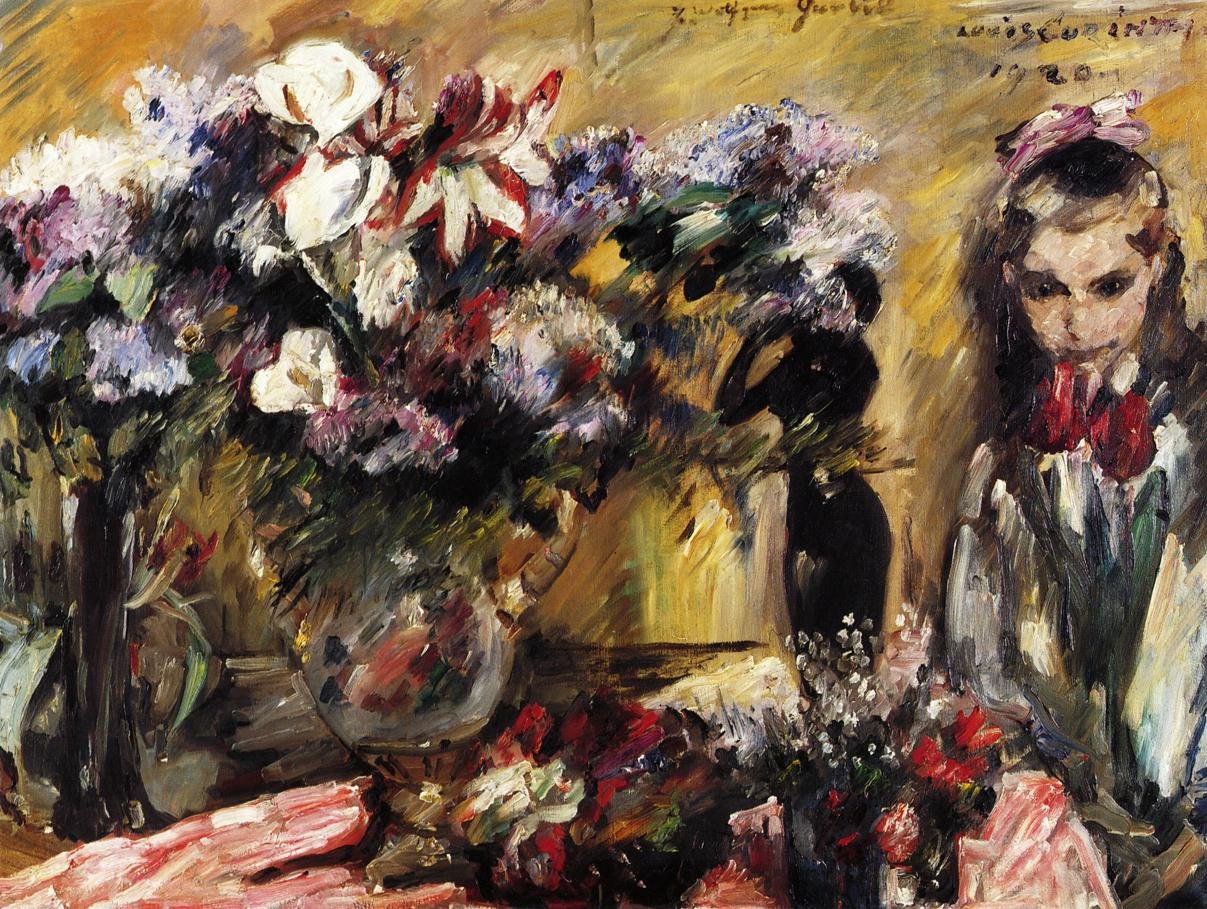 Blumen und Tochter Wilhelminen av Lovis Corinth