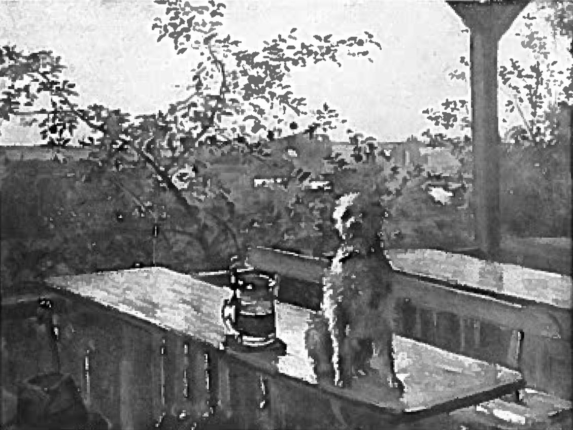  Der Hund Hipp auf einem Tischn av Lovis Corinth