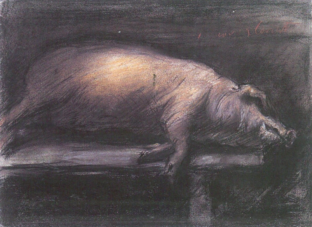  Geschlachtetes SchweinnEnglish: Slaughtered Pign av Lovis Corinth