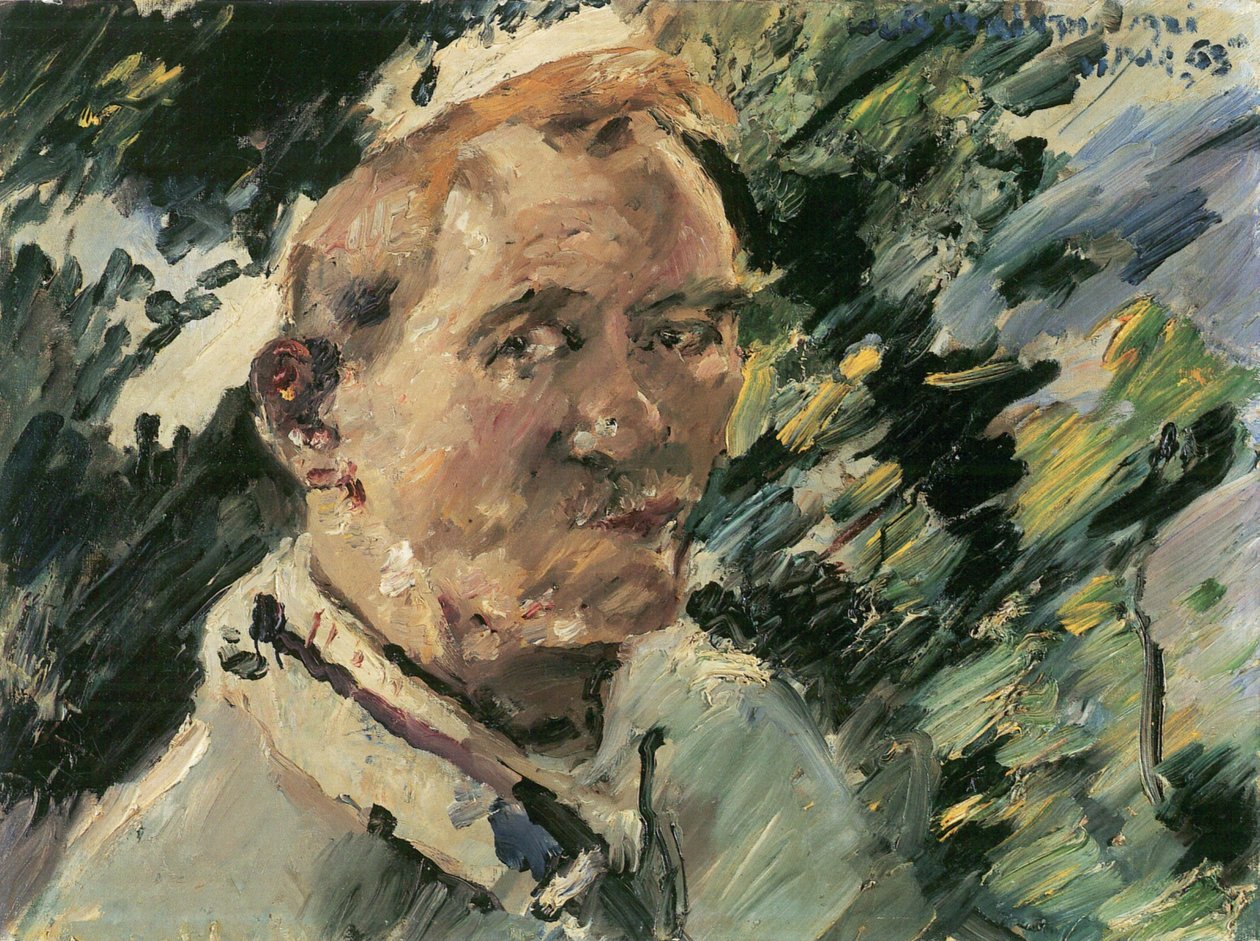  Litet självporträtt framför sjön Walchen av Lovis Corinth