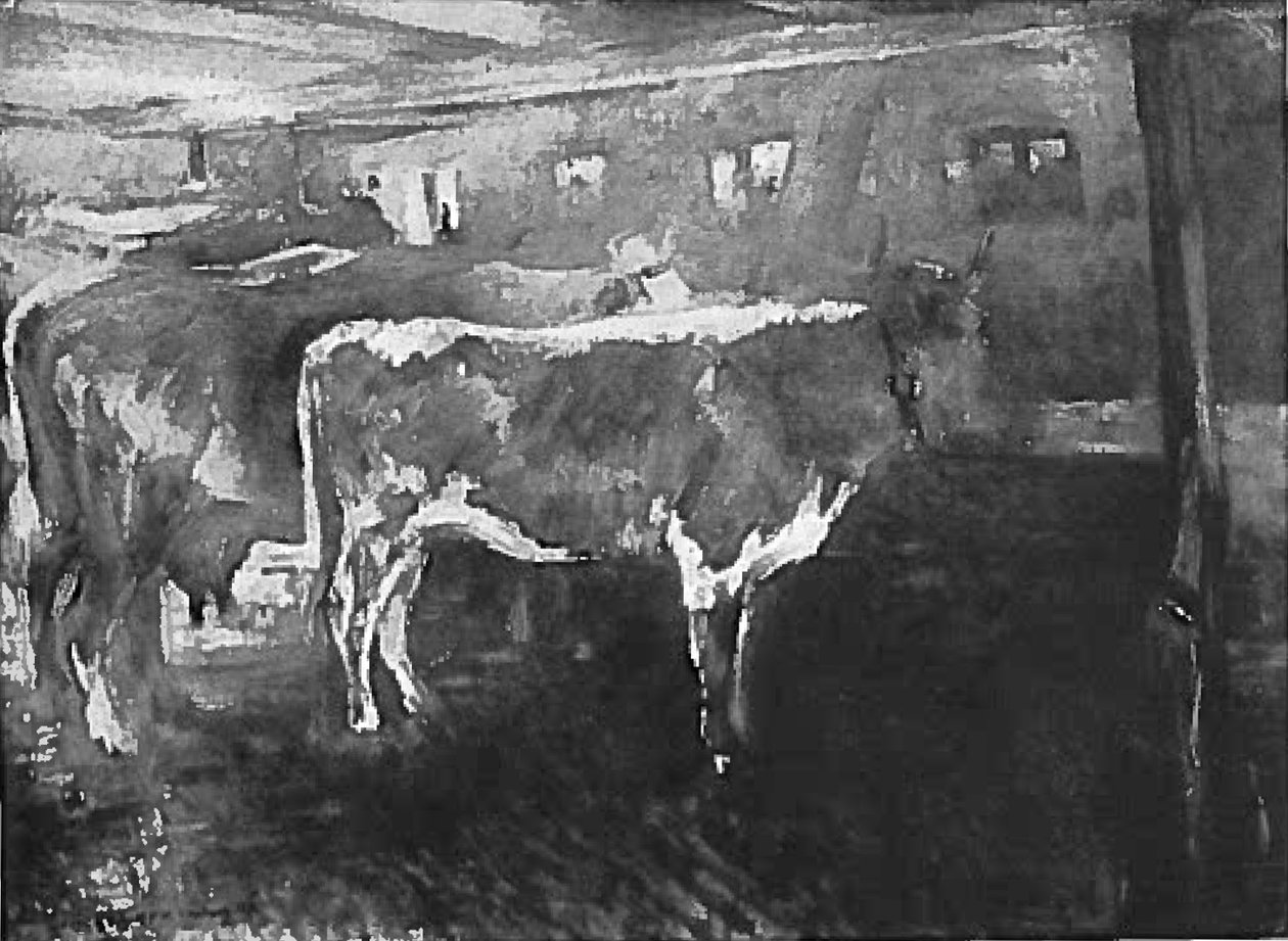  Kuhe im Stalln av Lovis Corinth