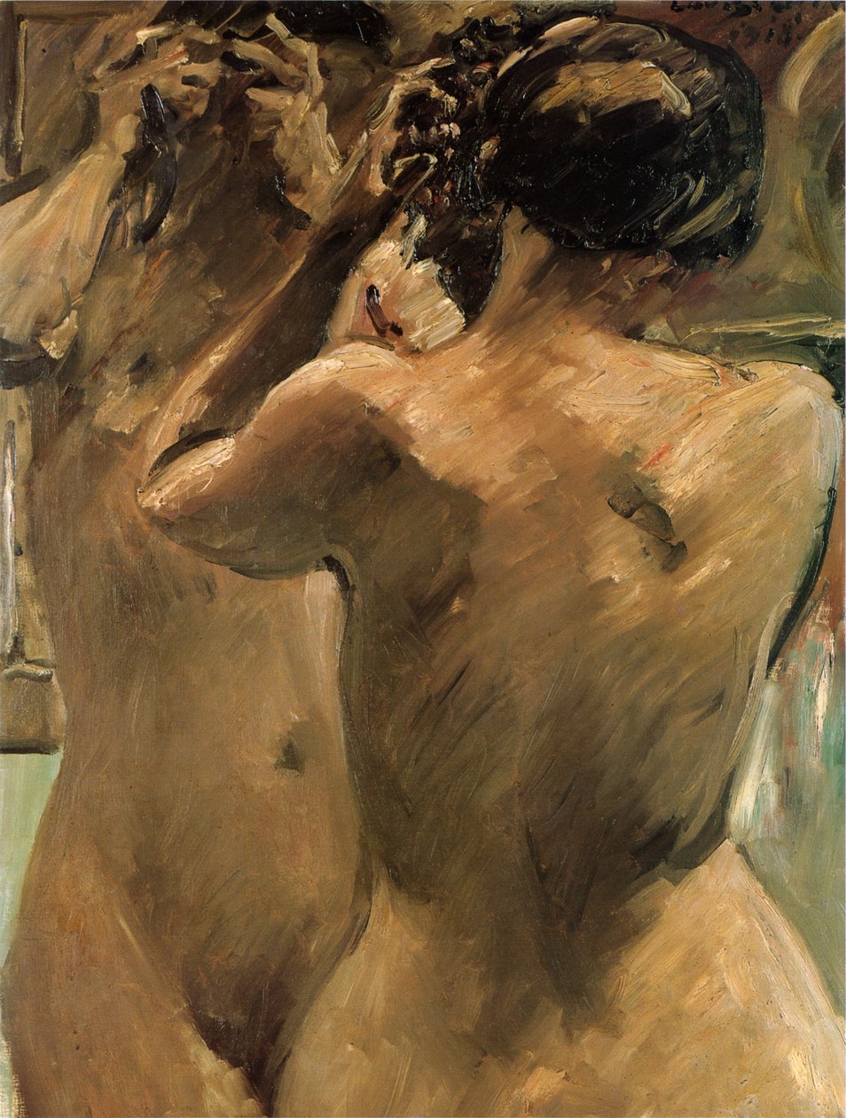  Madchen vor dem Spiegeln av Lovis Corinth