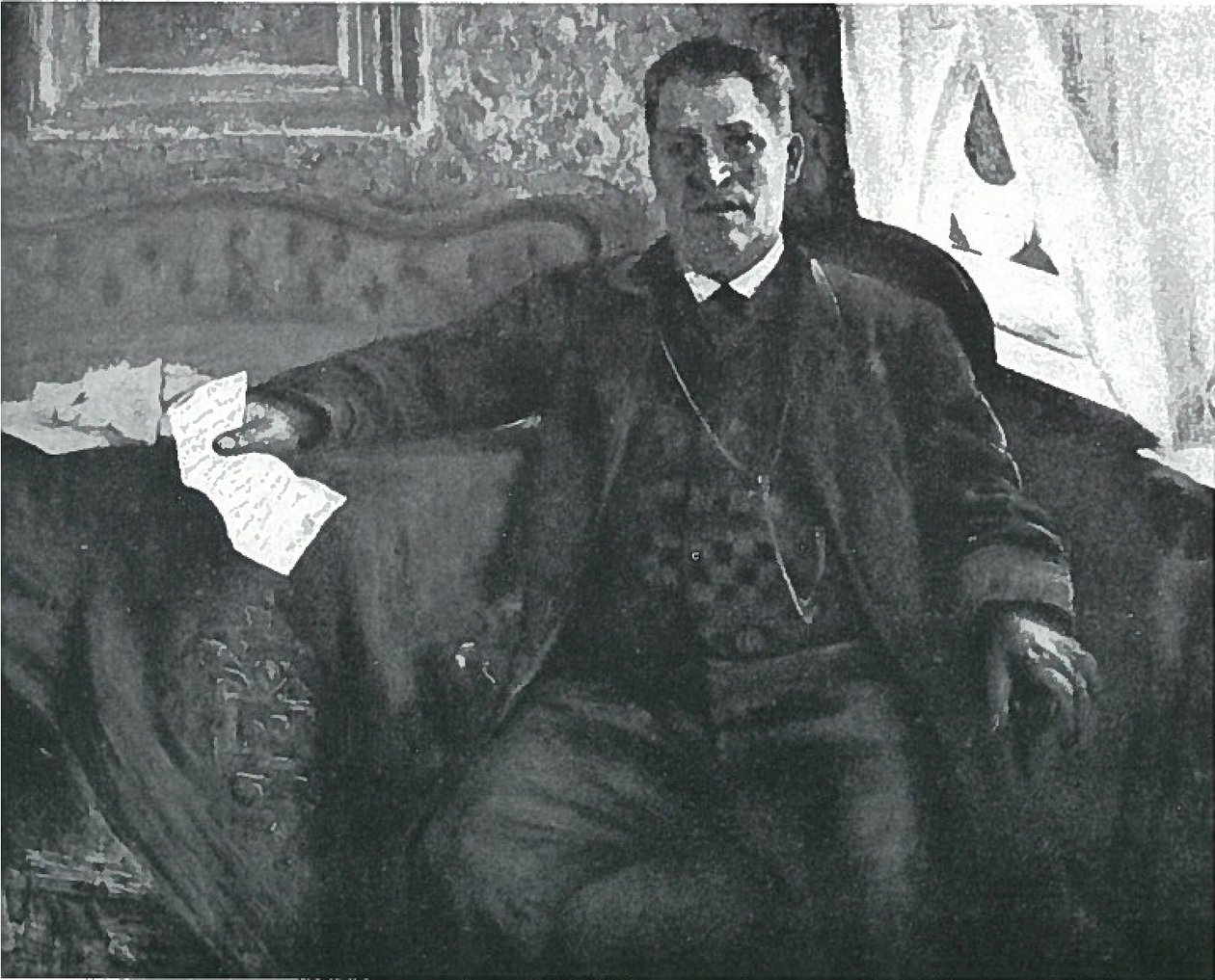  Portrat des Vaters Heinrich Corinth mit Briefn av Lovis Corinth