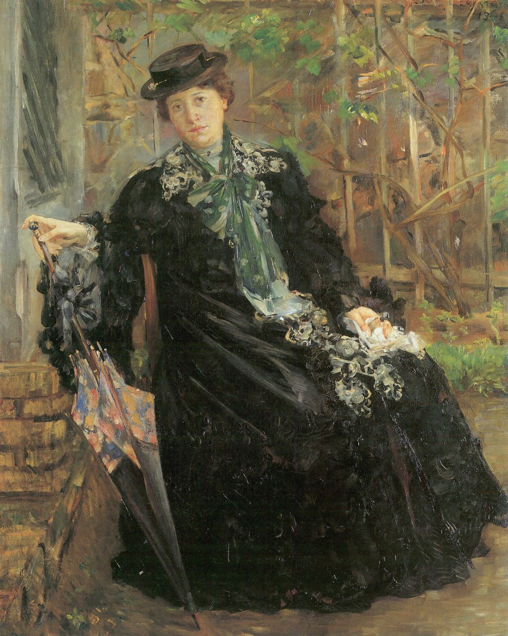  Portrat im schwarzen Manteln av Lovis Corinth