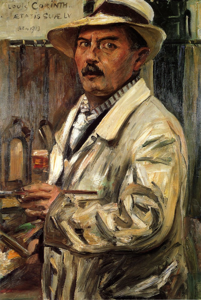  Selbstbildnis mit Strohhutn av Lovis Corinth