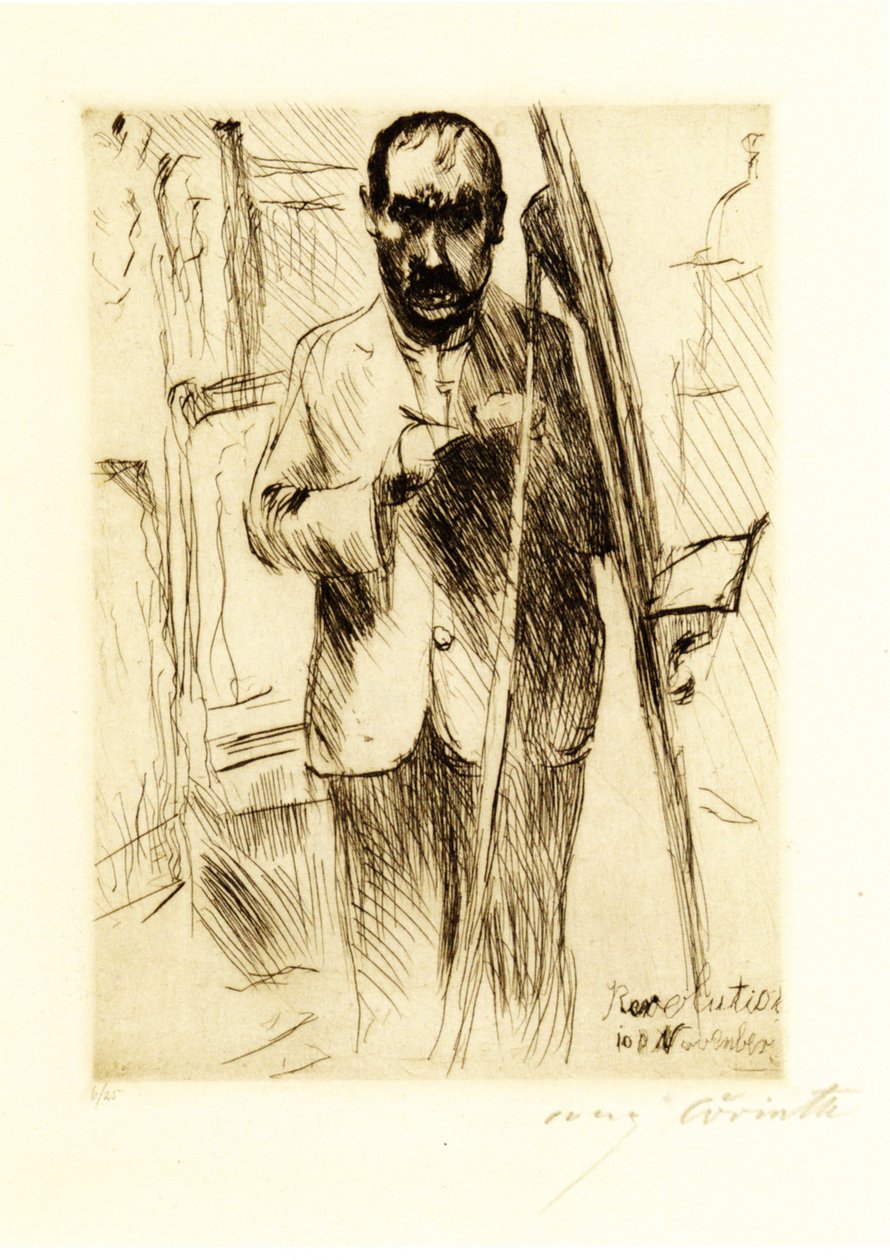  Selbstbildnis vor der Staffelein av Lovis Corinth