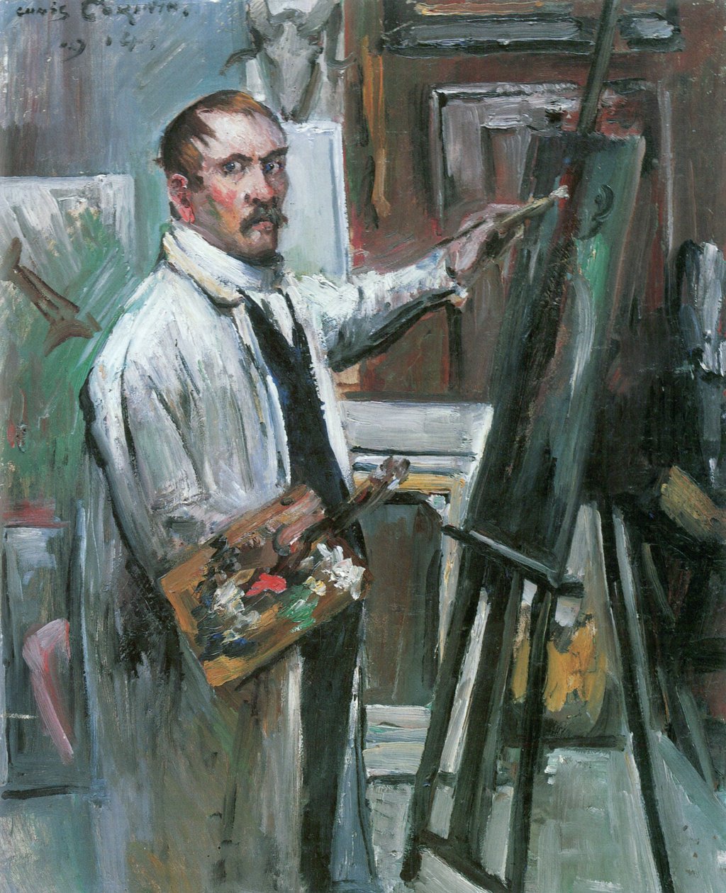  Självporträtt i ateljén av Lovis Corinth