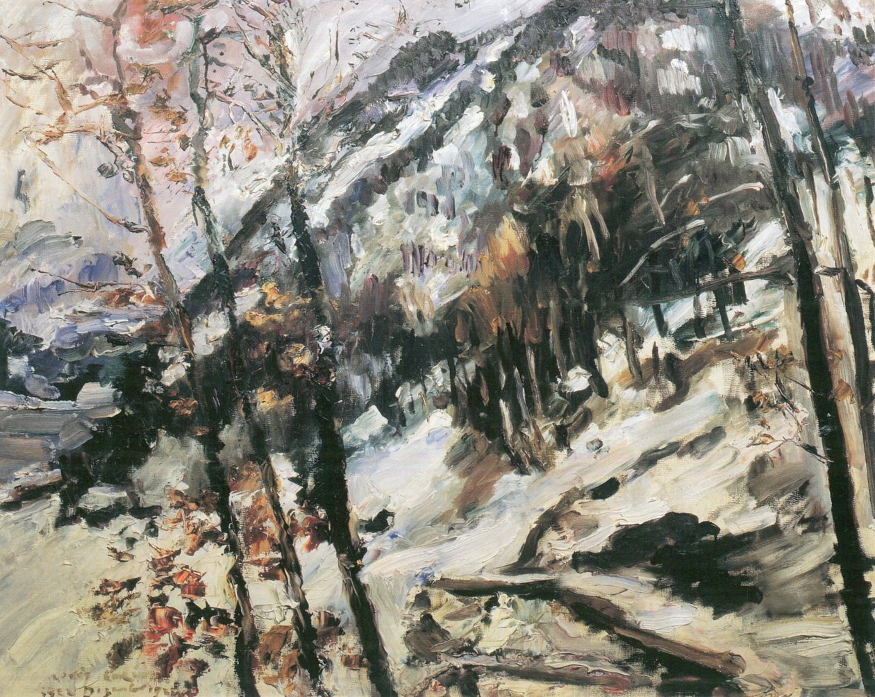  Walchensee mit Herzogstand im Schneen av Lovis Corinth