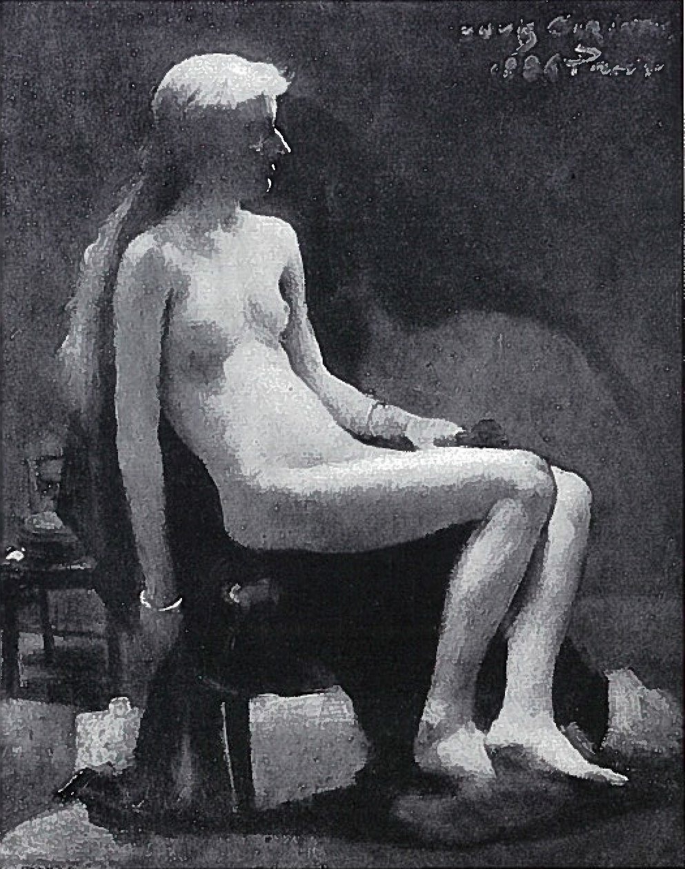  Weiblicher sitzender Aktn av Lovis Corinth