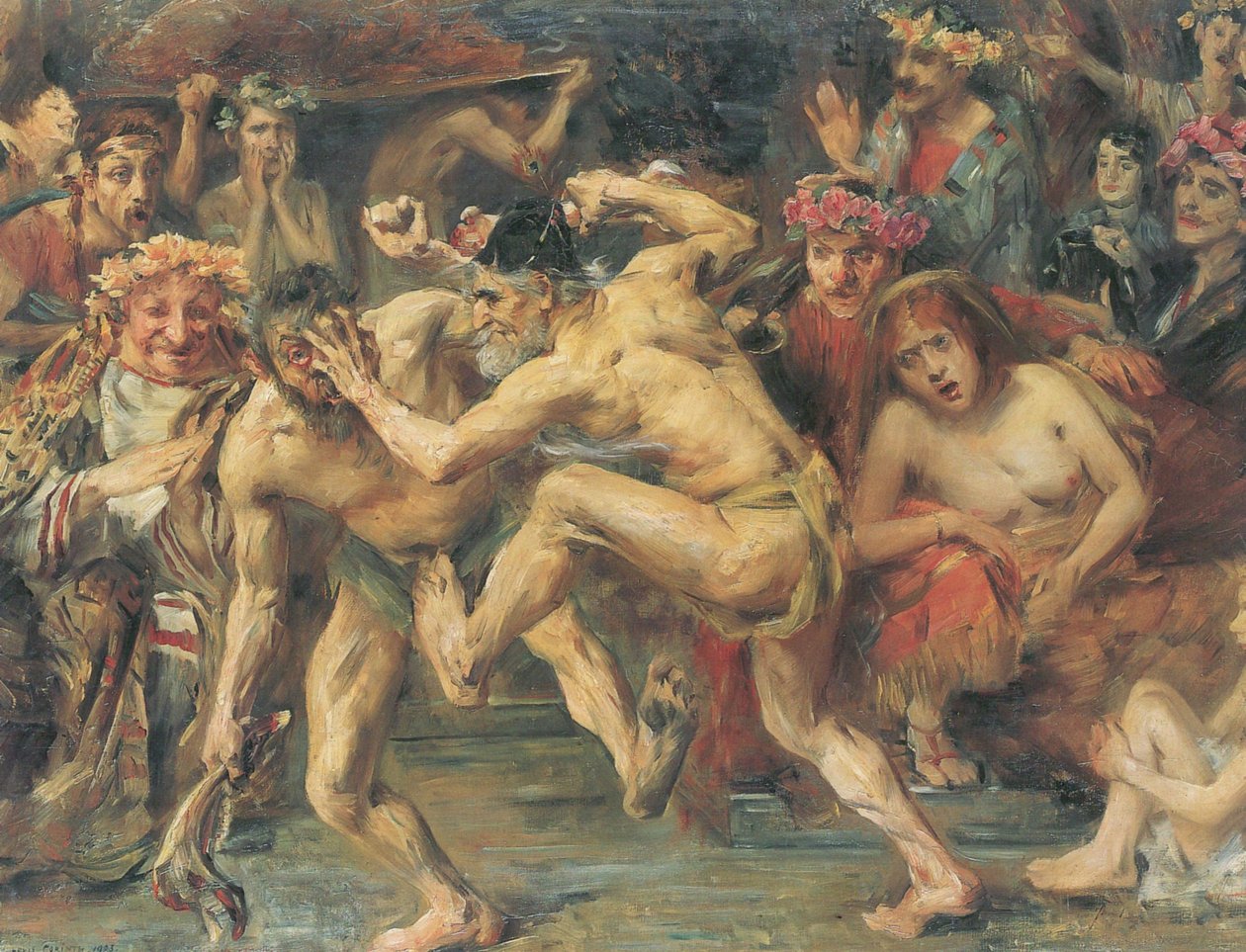 Odysseus im Kampf mit dem BettlerUlysses fighting the beggar.Ulysse combattant le mendiant. Scene inspiree de lOdyssee combat entre Ulysse et Iros.n av Lovis Corinth