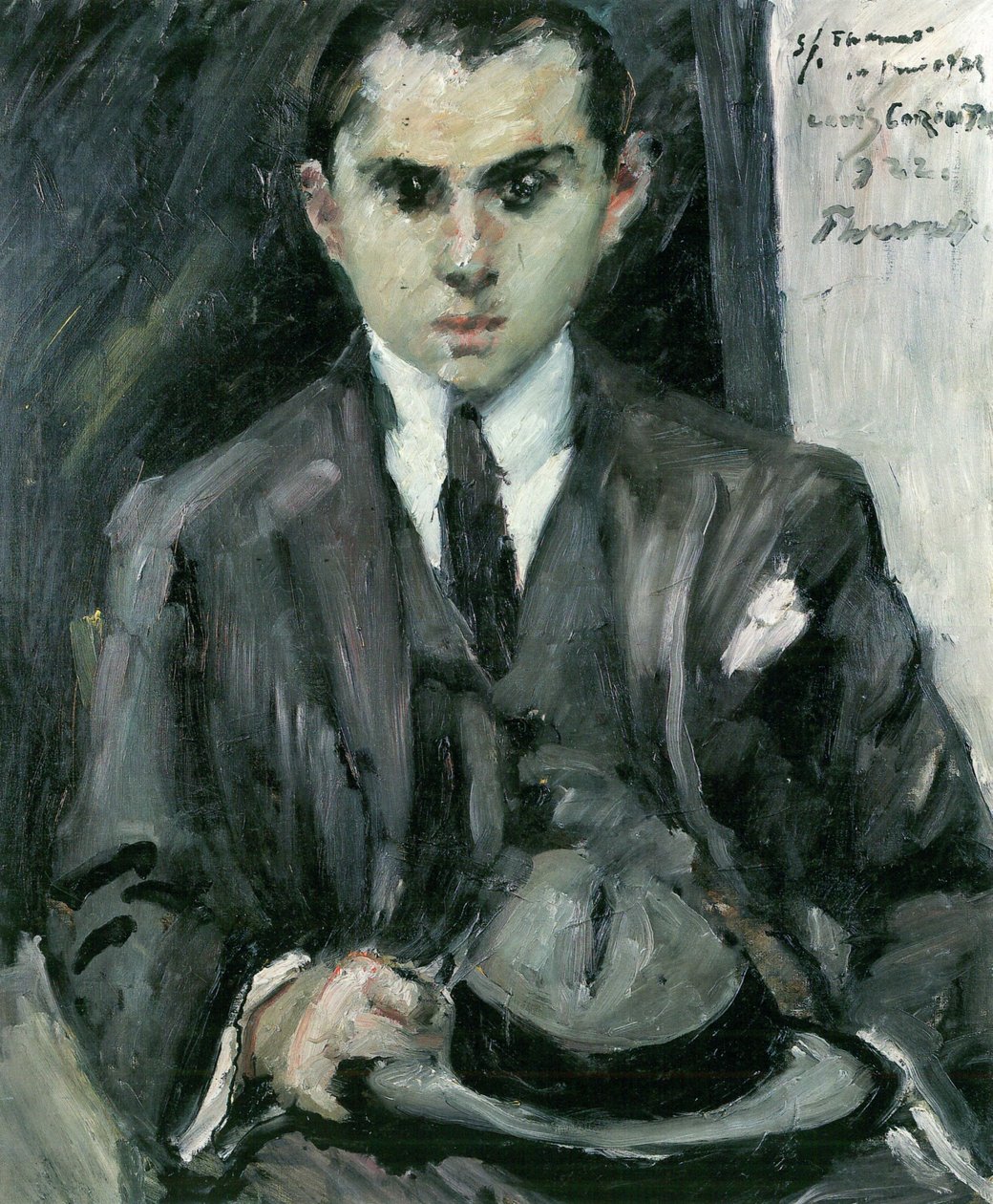 Thomas mit Hut in der Handn av Lovis Corinth