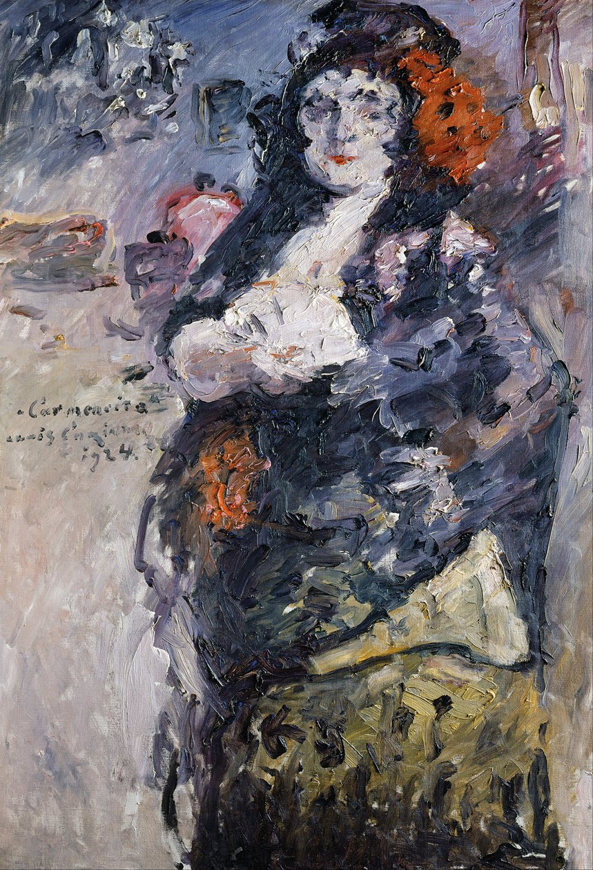 Carmencita, Porträtt av Charlotte Berend-Corinth i spansk klänning av Lovis (1858 1925) Corinth