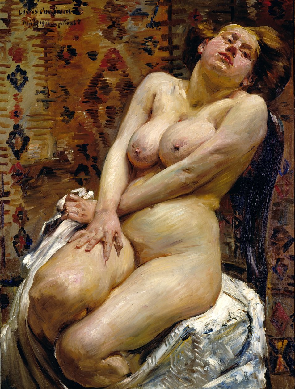 Nana, kvinnlig nakenbild av Lovis (1858-1925) Corinth