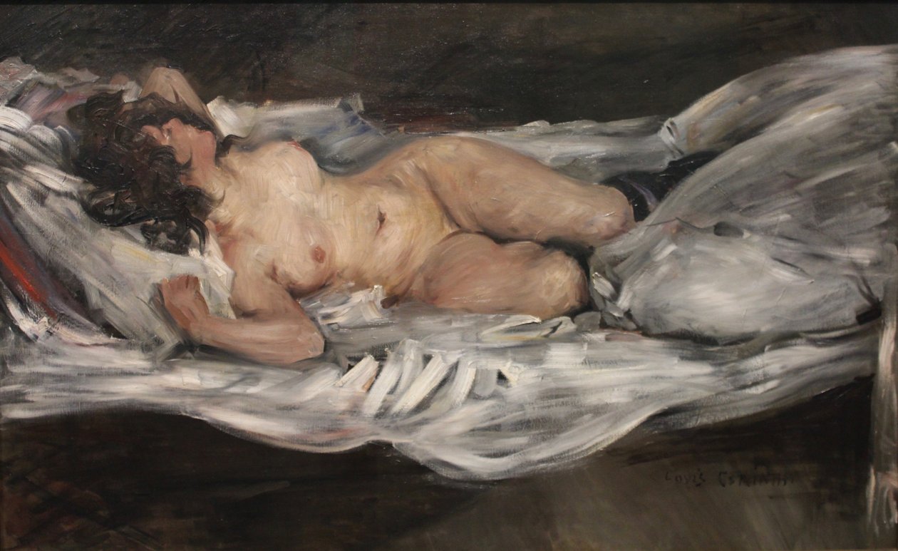 Liggande kvinnlig naken av Lovis (1858 1925) Corinth