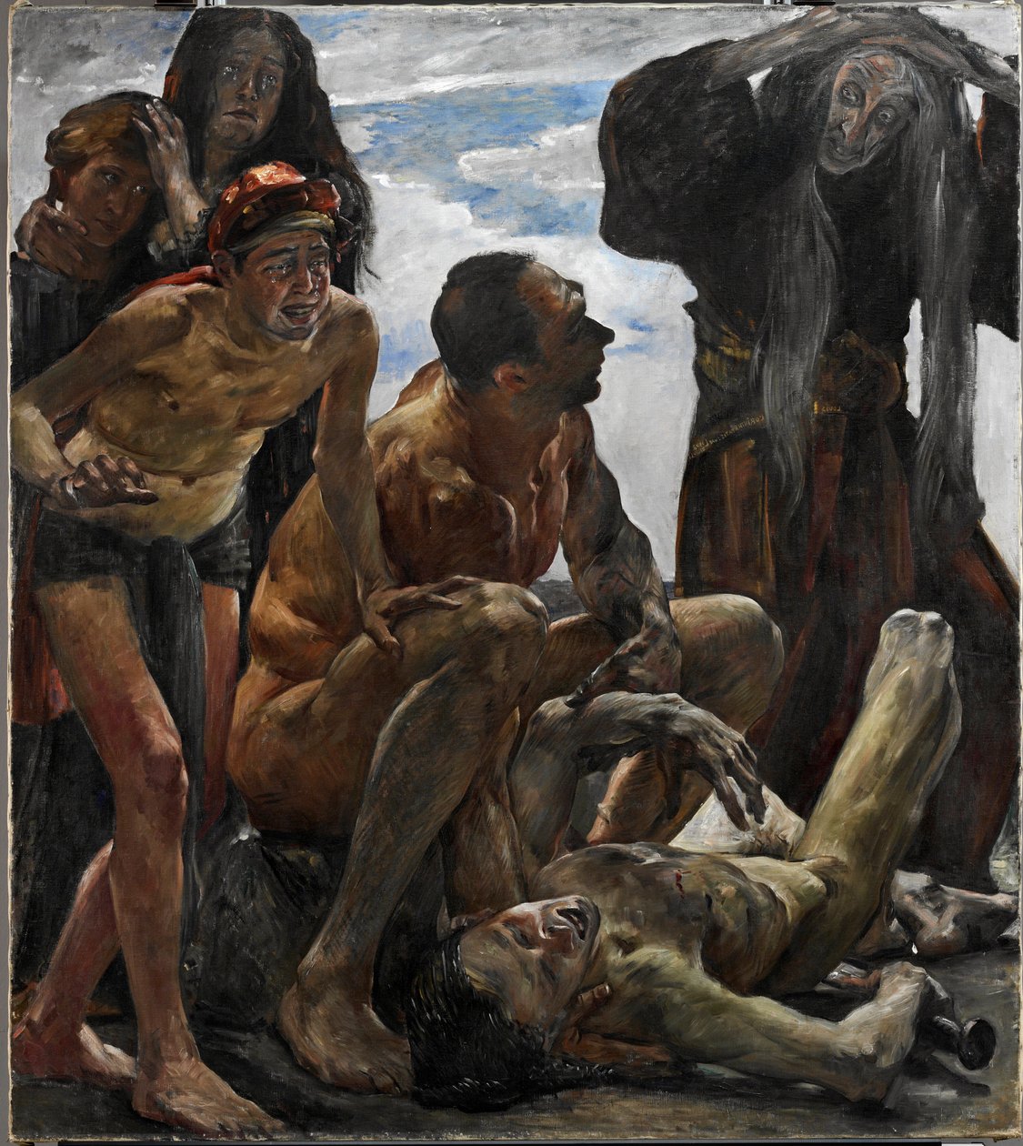 ""Le deuil"" (Sörjanden) Peinture de Lovis Corinth (1858-1925) - 1908 - Olja på duk Dim 192x174 cm Niedersachsens statsmuseum, Hannover av Lovis Corinth