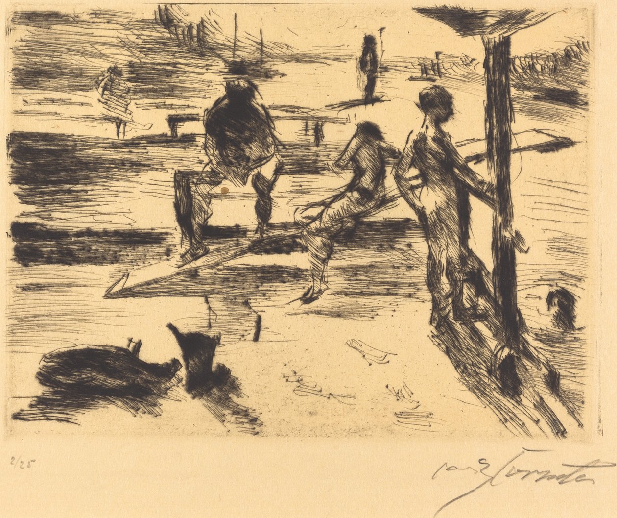 Badeanstalt (badplats) av Lovis Corinth