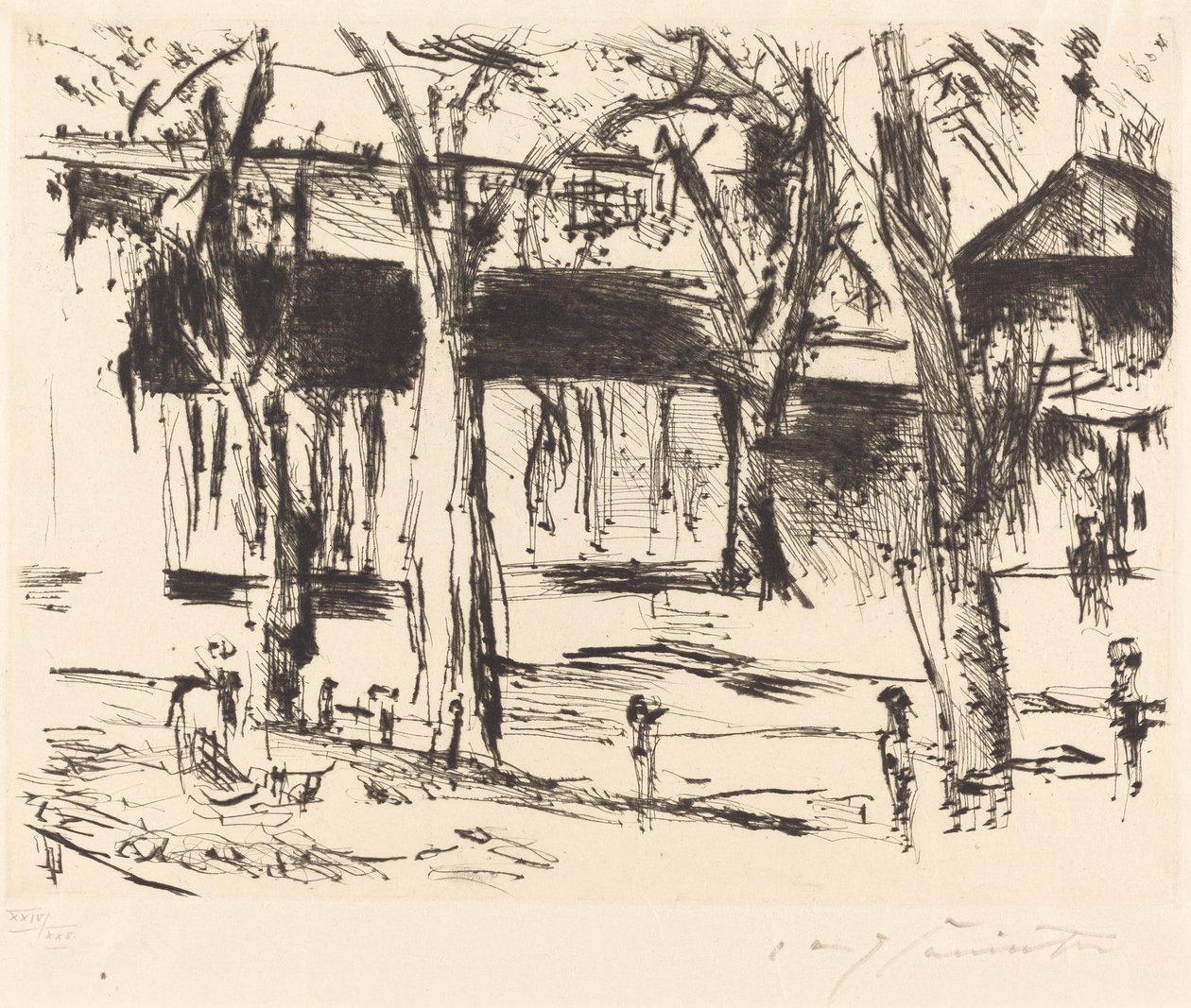 Tiergarten tågstation (domstol med träd) av Lovis Corinth