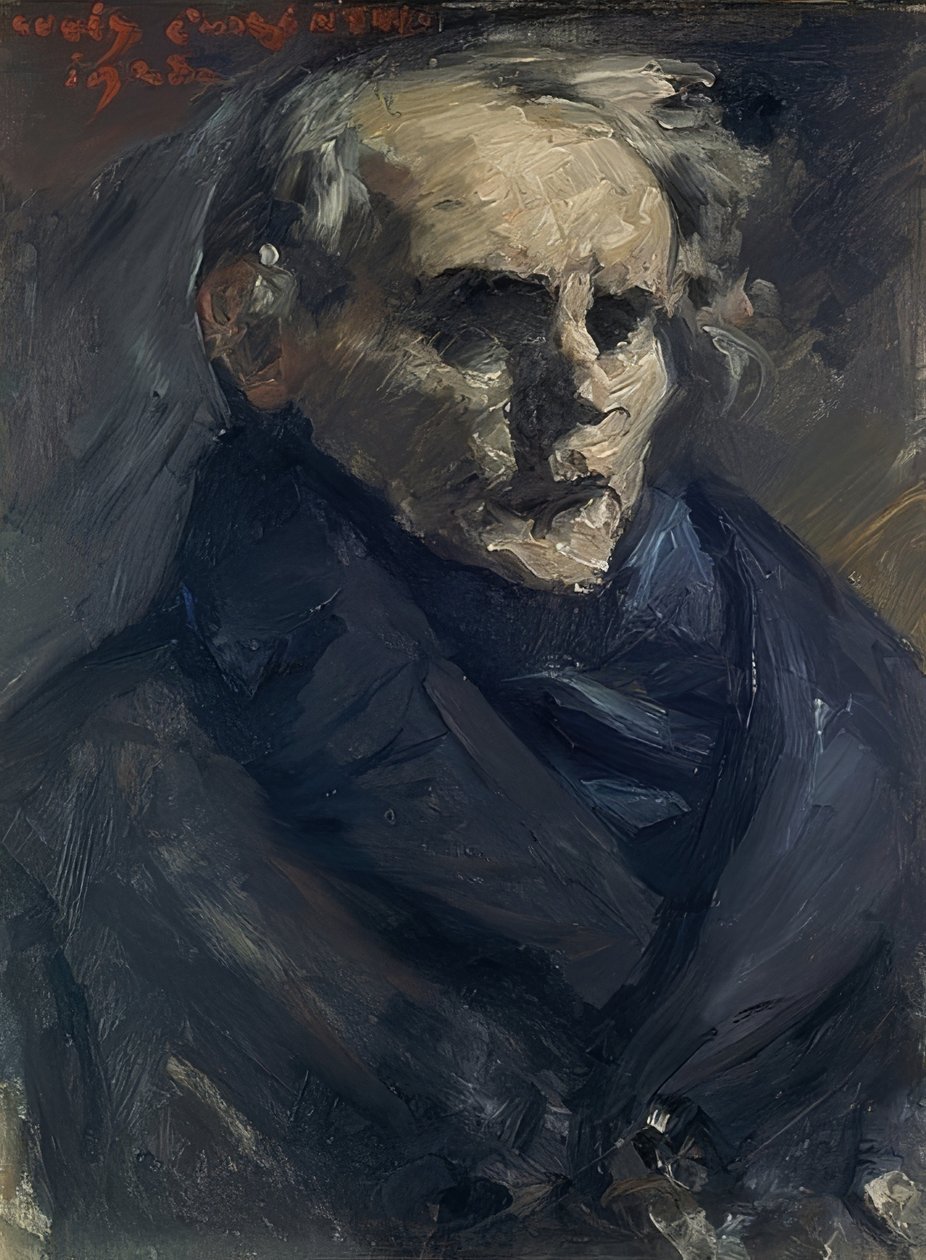 Porträtt av målaren Bernt Grönvold. 1923 av Lovis Corinth