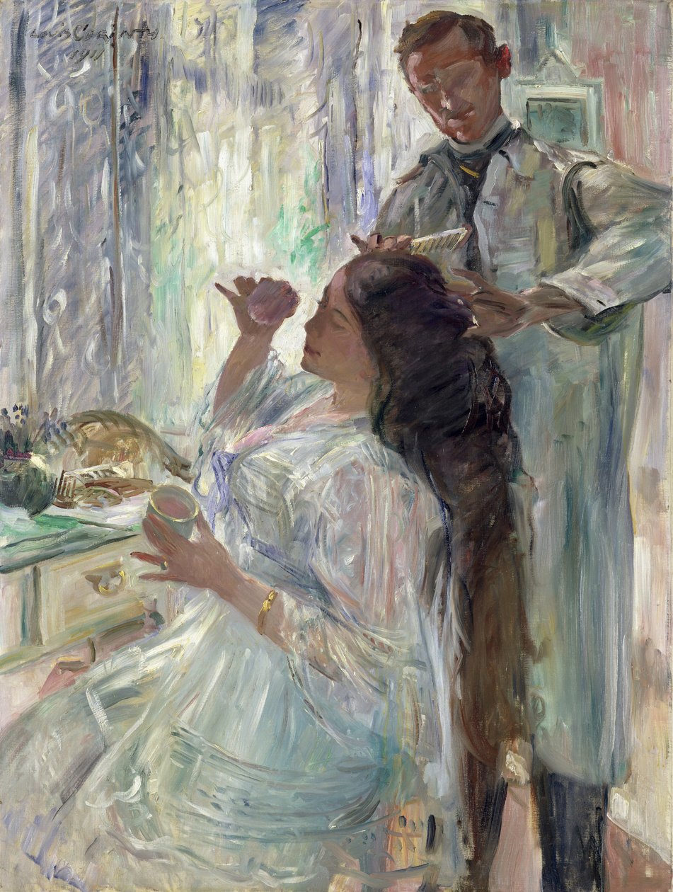 Charlotte Corinth vid sitt sminkbord, 1911 av Lovis Corinth
