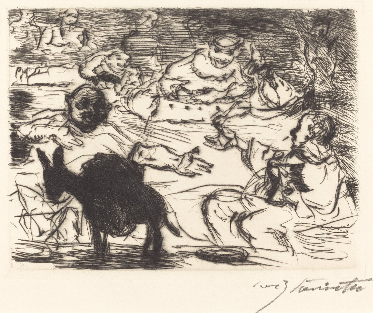 The Gastmahl of Trimalchio: pl. V Banketten i Trimalchio: pl. V, 1919. av Lovis Corinth
