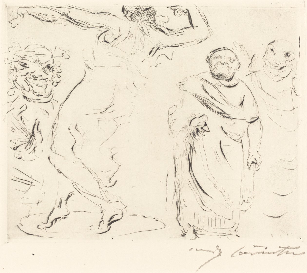 The Gastmahl of Trimalchio: pl. XI (Trimalchios bankett: pl. XI) av Lovis Corinth