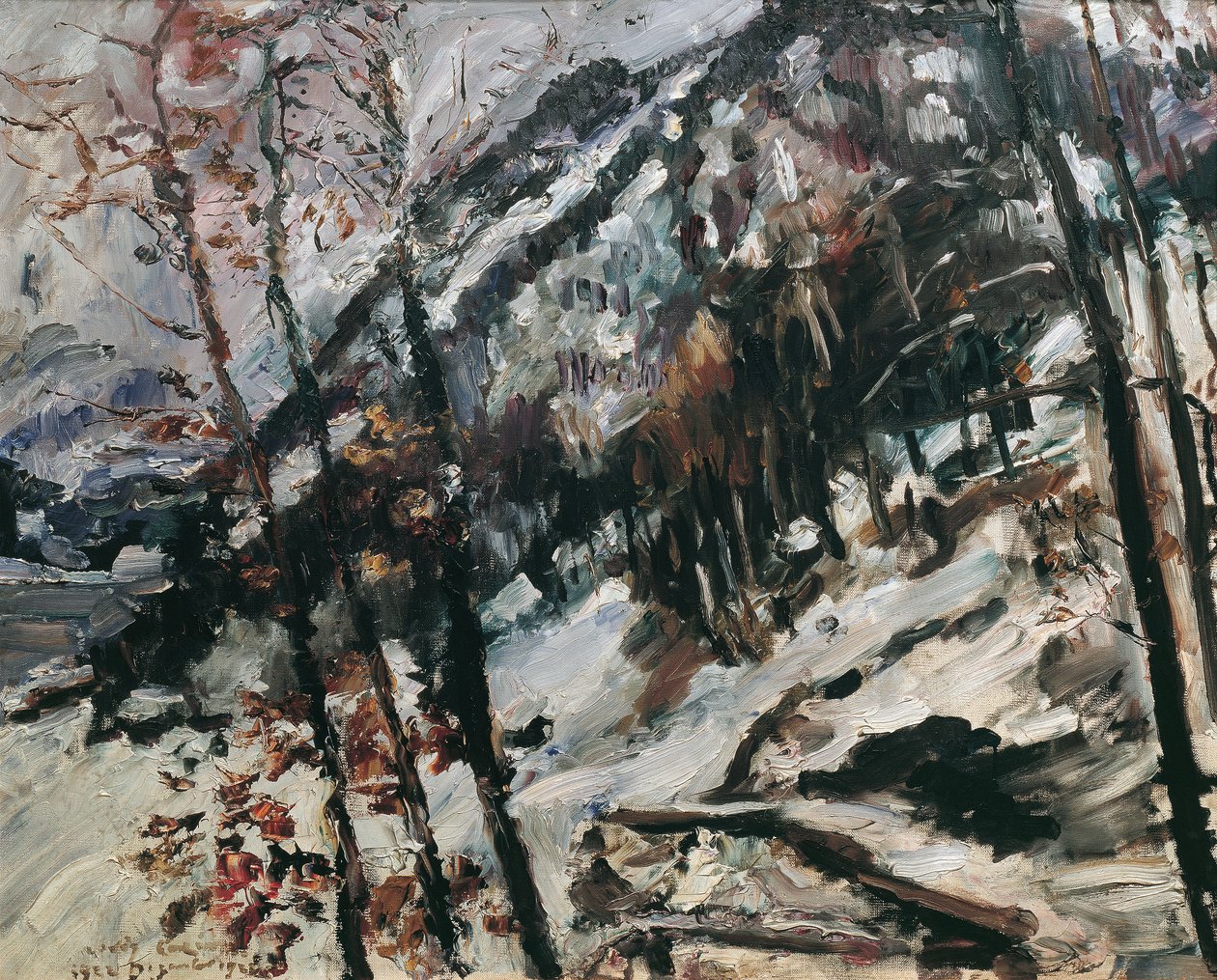 Herzogstanden vid Walchensee i snön av Lovis Corinth