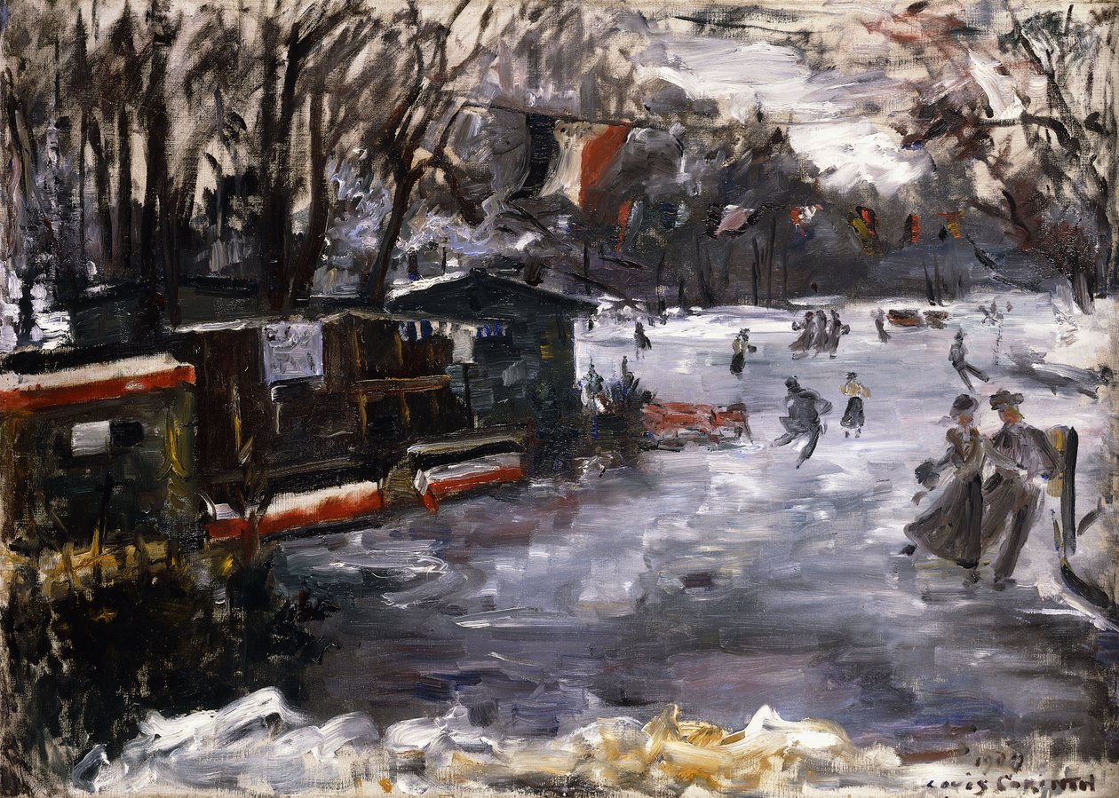 Skridskobana i Tiergarten, Berlin; Ishall i Berlin Tiergarten, 1909 av Lovis Corinth