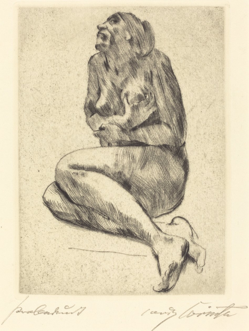 Hukande Kvinna Naken av Lovis Corinth