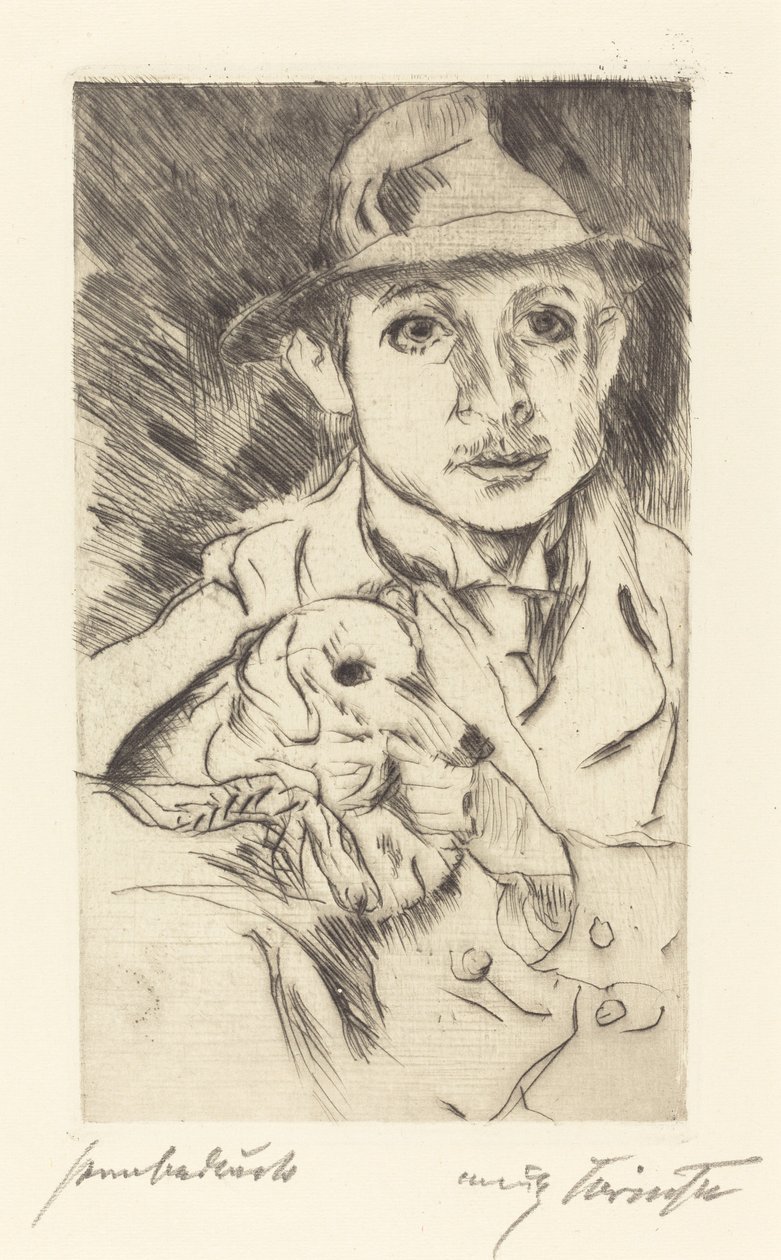 Pojke med hund av Lovis Corinth