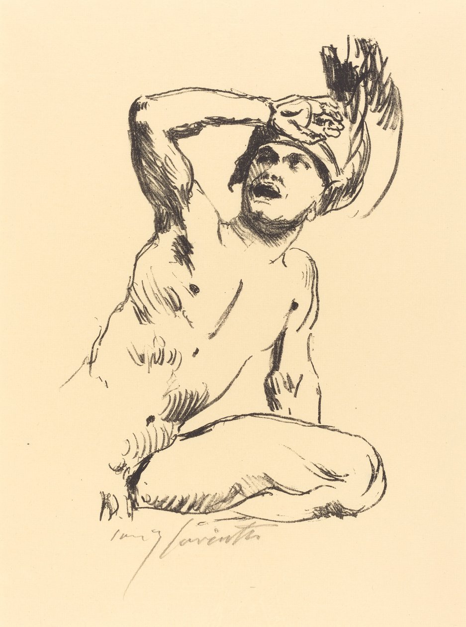 Knästående krigare I av Lovis Corinth