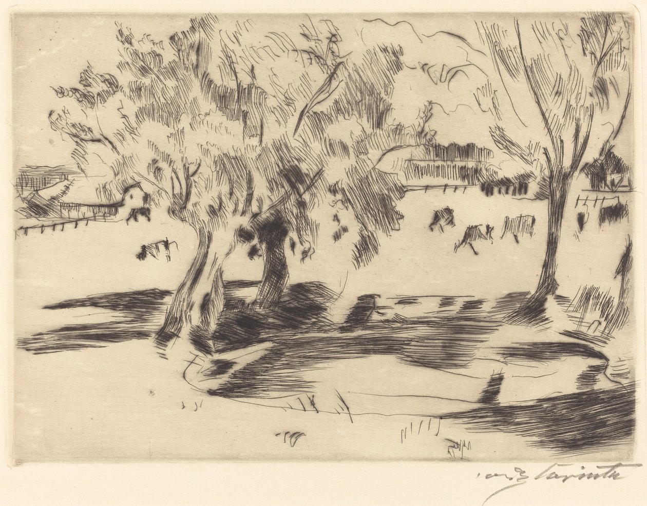 Landskap med kor av Lovis Corinth