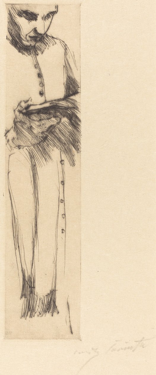 Läsande munk (präst som läser) av Lovis Corinth