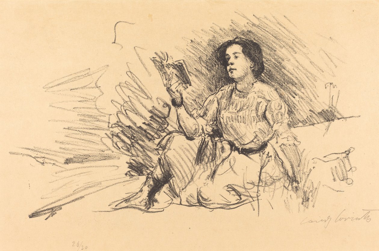 Flickläsning, 1911. av Lovis Corinth