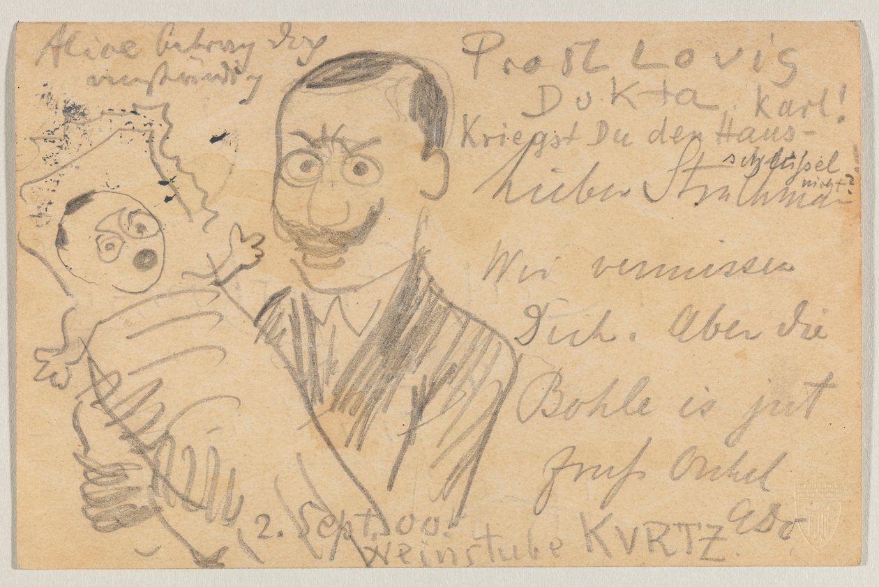 Lovis Corinth till Carl Strathmann: vykort av Lovis Corinth