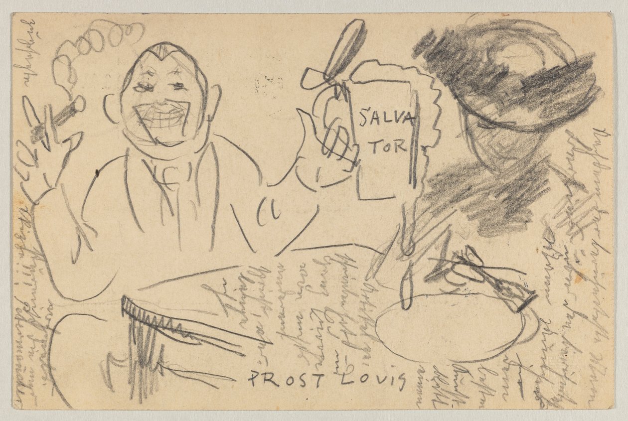 Lovis Corinth till Carl Strathmann: vykort, poststämplat 13 mars 1903 av Lovis Corinth