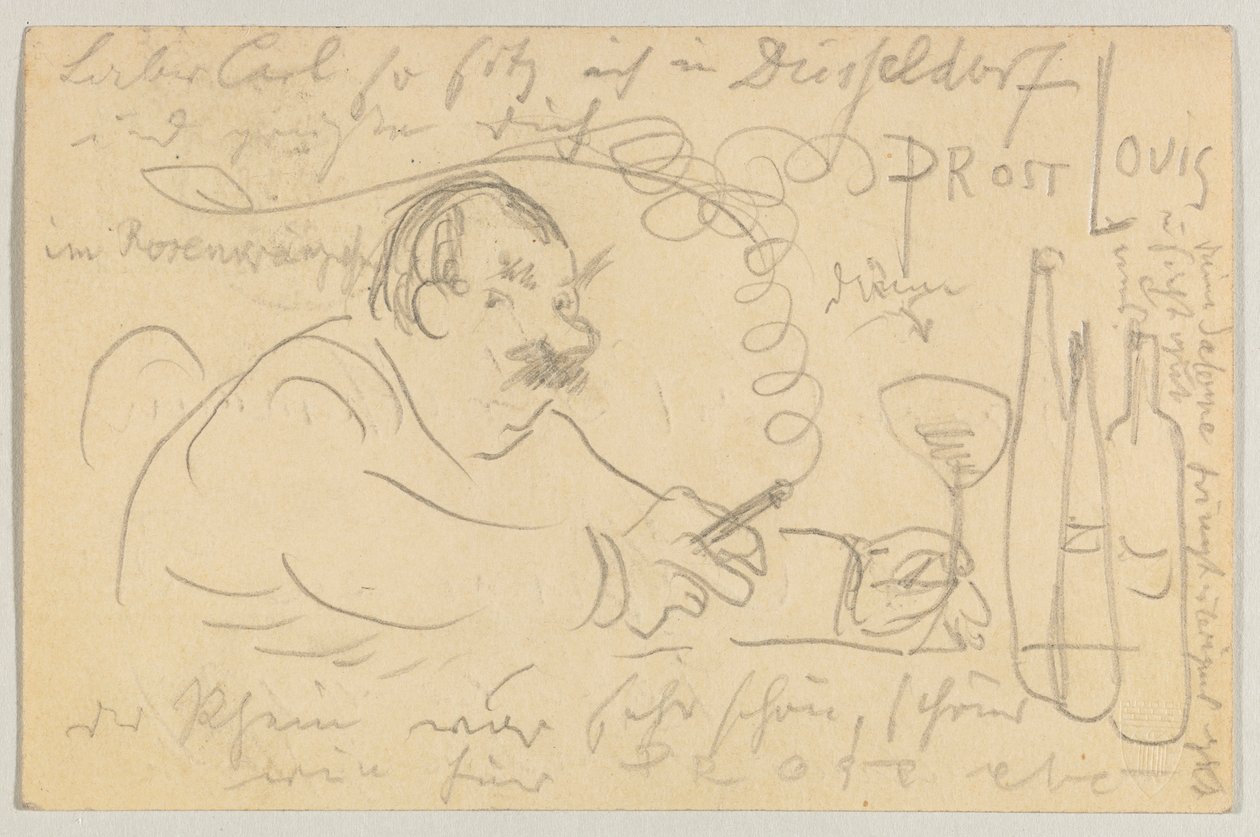 Lovis Corinth till Carl Strathmann: vykort, poststämplat 13 september 1907 av Lovis Corinth