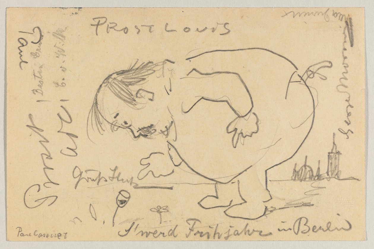 Lovis Corinth till Carl Strathmann: vykort, poststämplat 1 april 1908 av Lovis Corinth