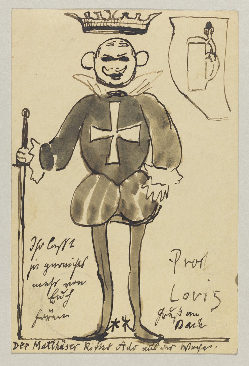 Lovis Corinth till Carl Strathmann: vykort, poststämplat 21 juni 1902 och 22 juni 1902 av Lovis Corinth