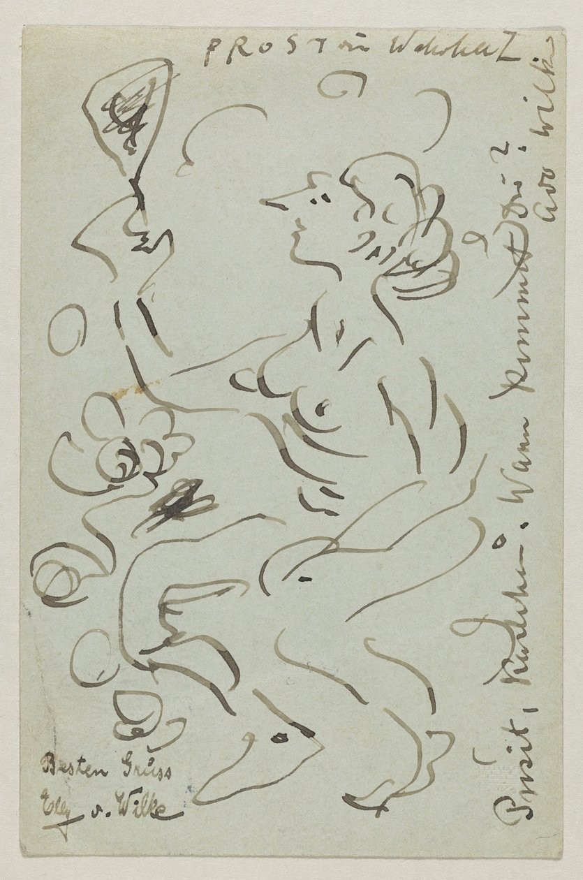 Lovis Corinth till Carl Strathmann: vykort, poststämplat 25 mars 1906 av Lovis Corinth