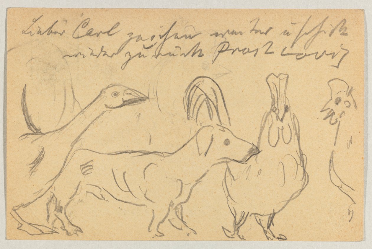 Lovis Corinth till Carl Strathmann: vykort, poststämplat 26 augusti 1905 av Lovis Corinth