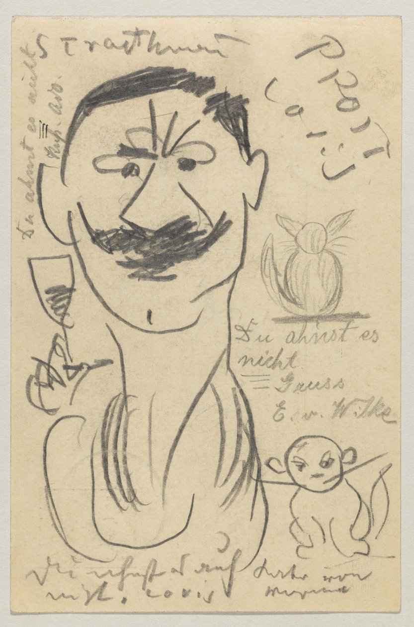 Lovis Corinth till Carl Strathmann: vykort, poststämplat 29 mars 1904 av Lovis Corinth