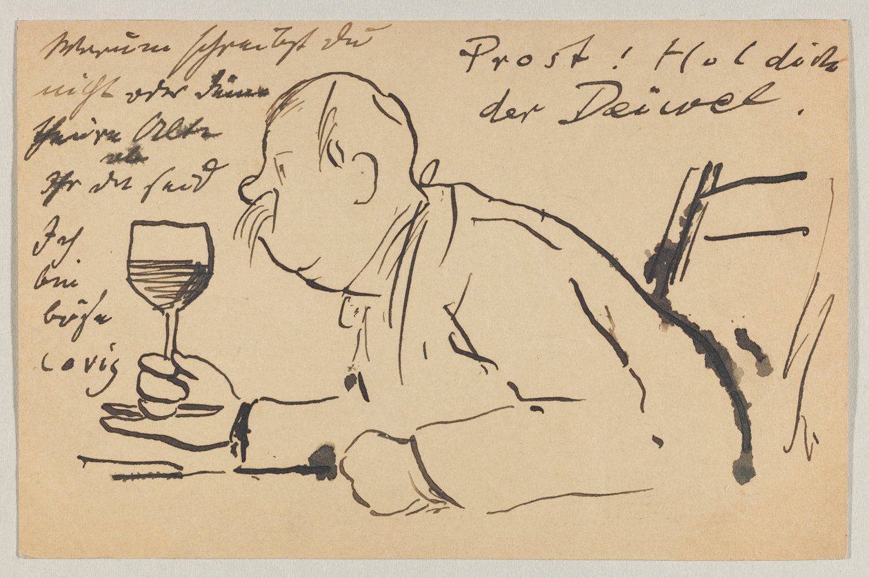 Lovis Corinth till Carl Strathmann: vykort, poststämplat 2 september 1902 av Lovis Corinth