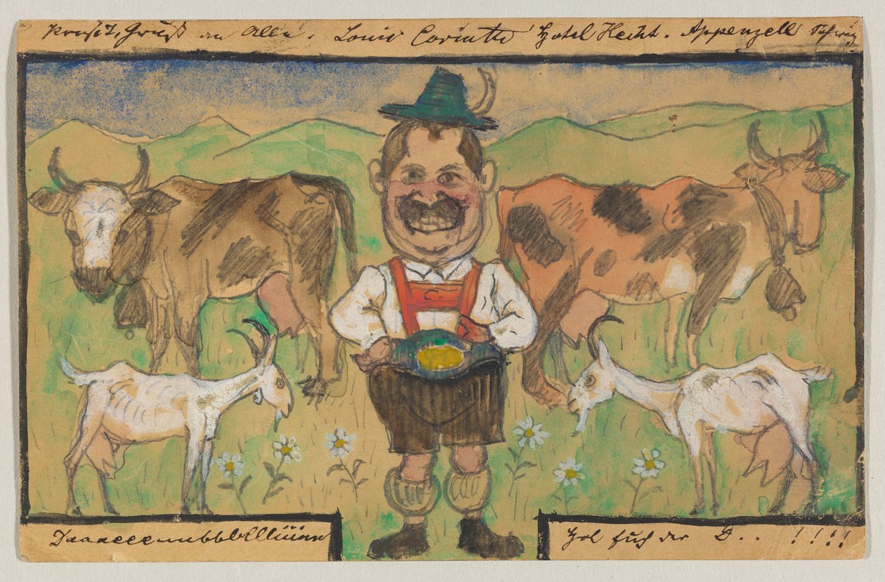 Lovis Corinth till Carl Strathmann: vykort, poststämpel 9 maj 1895 (Appenzell) av Lovis Corinth