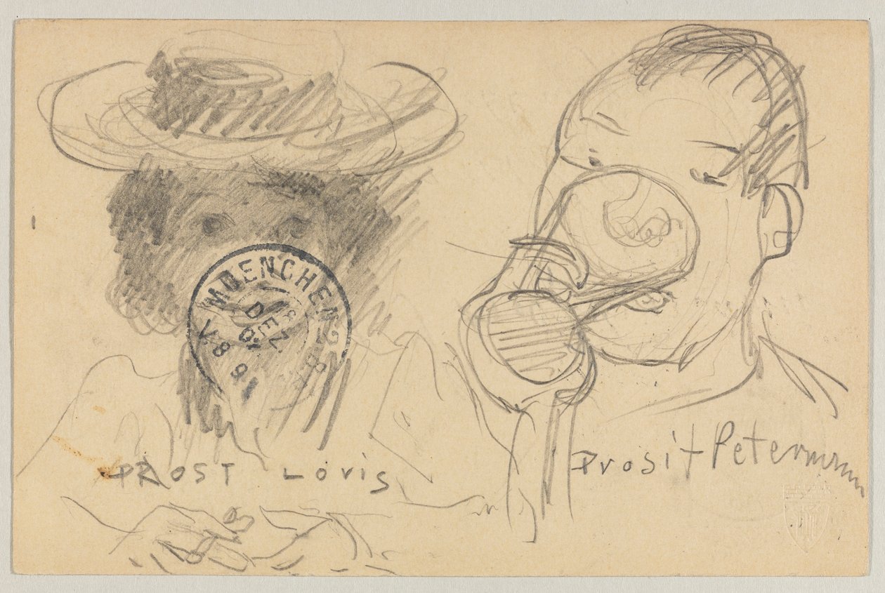 Lovis Corinth till Carl Strathmann: vykort, poststämpel på framsidan 17 december 1902 av Lovis Corinth