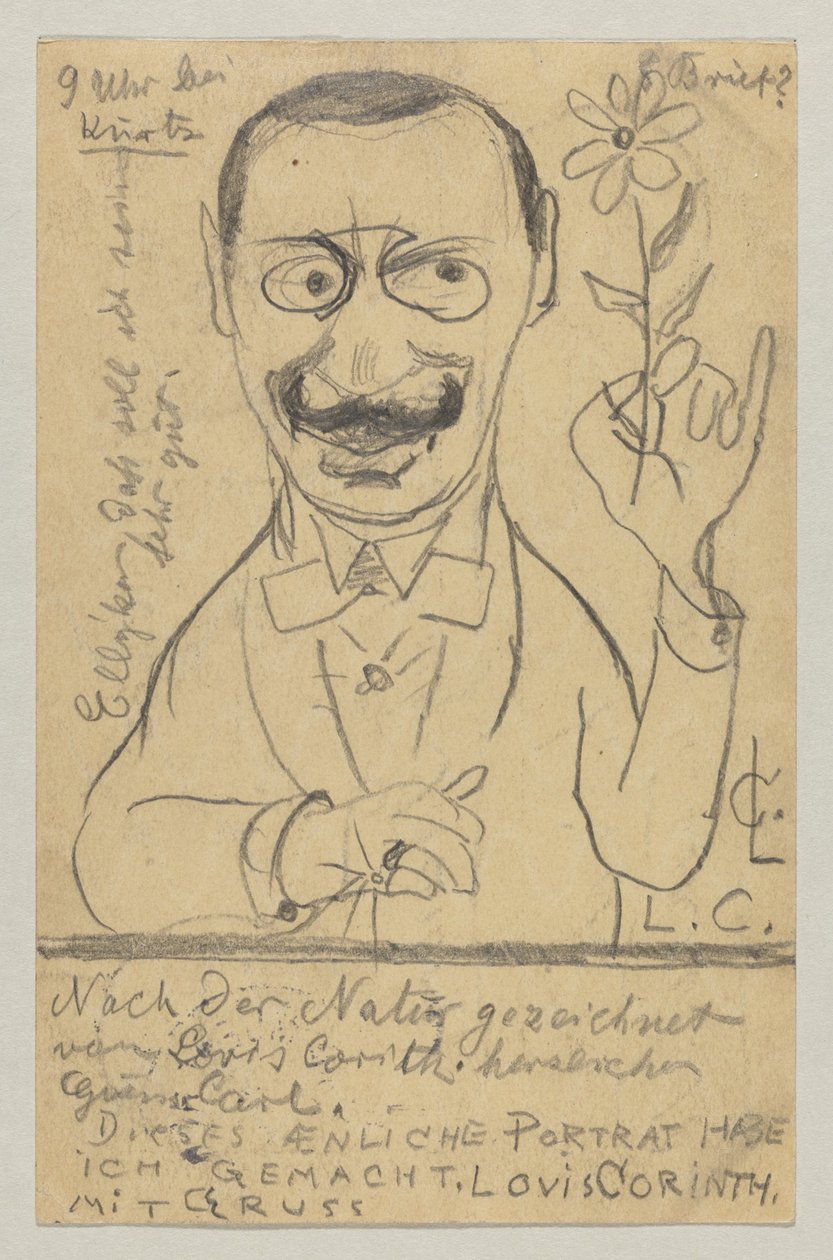 Lovis Corinth till fröken Elly Franke: vykort, poststämplat 28 augusti 1897 av Lovis Corinth