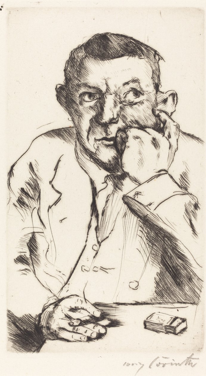 Porträtt av en man som röker, 1916. av Lovis Corinth