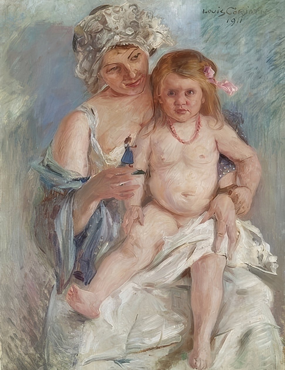 Mor och barn (Charlotte Corinth och Wilhelmine). 1911 av Lovis Corinth