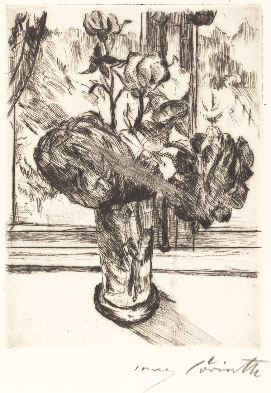 Rosor i ett glas vatten av Lovis Corinth