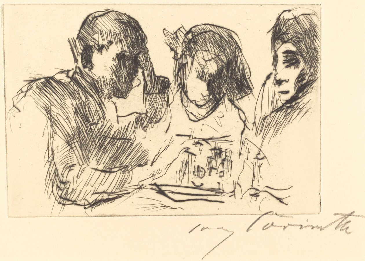 Schackspel (schackspelare) av Lovis Corinth